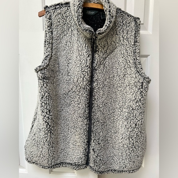 Stillwater supply XL women’s Fleece Sherpa Vest, black & gray, full zip, ex cond - Picture 1 of 6